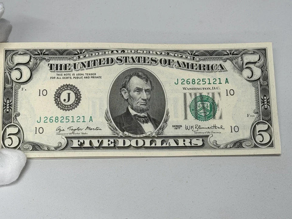 1977 $5 Santa Fe Federal Reserve 20 Consecutive Note - RARE Vintage $100 Book - Image 2 of 4