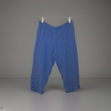 Chico's Linen Pants Size 3 XL Pull On Wide Leg High Rise Pockets Crop Coastal