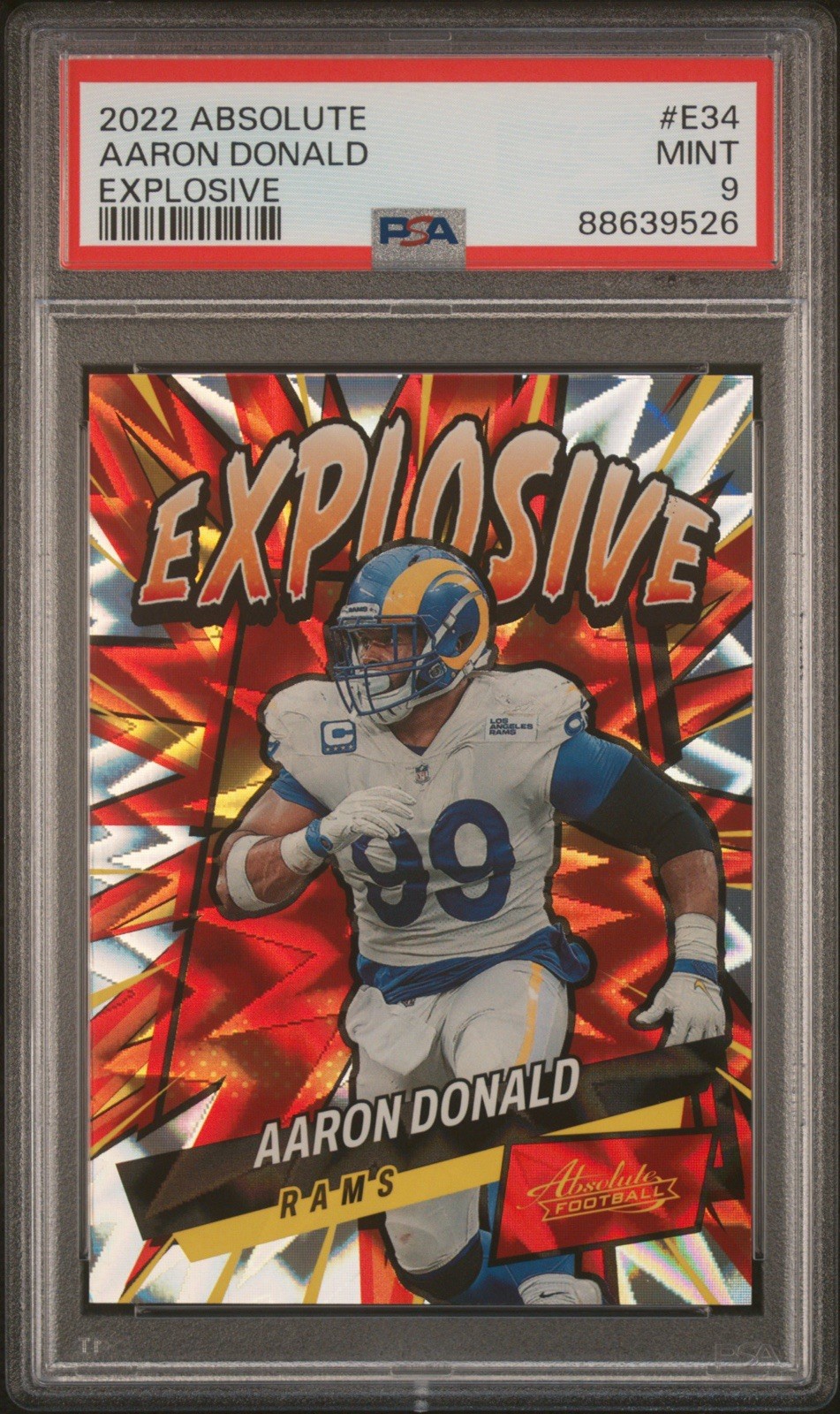 2022 Panini Absolute - Explosive Aaron Donald #E34 PSA 9