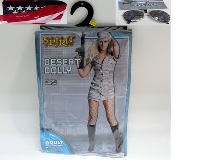 Desert Dolly Adult Halloween Costume Soldier Military Womens Army Camo M 6-8