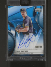 2025 Topps Chrome Black Blue Refractor Auto /150 Paul Skenes #CBA-PS Pirates