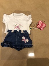 Build a Bear Smallfry Butterfly Denim Skirt S...