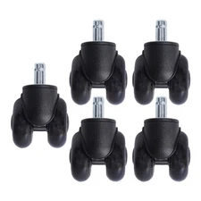 Office Chair Caster Wheels (Set Of 5) 2 Inch Rubber Replacement Casters Black
