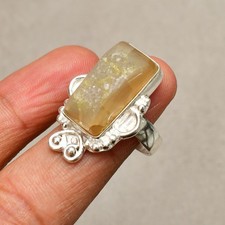 Sunstone Gemstone 925 Sterling Silver Handmade Jewelry Ring Size 7