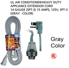12' Foot 14 Gauge 3-Prong Heavy Duty Appliance Extension Cord - UL Certified
