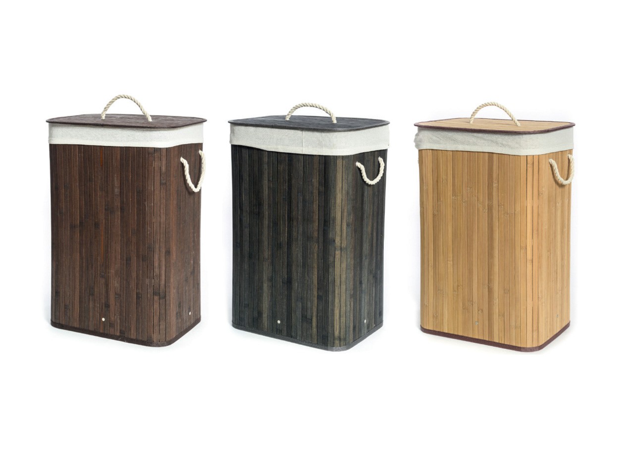 Cesto Biancheria Bamboo Pieghevole con Sacco - Design Minimalista Bagno