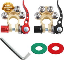 2 Pcs Car Battery Terminal Connectors 4 Way Quick Release Battery Cable Ends