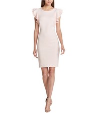 Tommy Hilfiger Womens Solid Sheath Scuba Dress, ltpink, 16