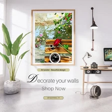 Romantic Coffee & Rose Digital Wall Art | Printable Artwork Digital Download