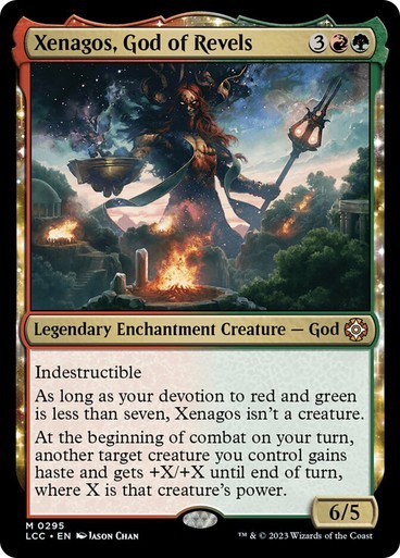 NM Xenagos, God of Revels, MTG, LCI Commander, Magic the Gathering, 295