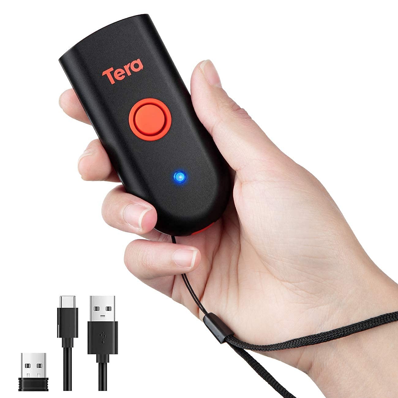 Tera Mini 1D 2D QR Bluetooth Barcode Scanner Wireless Portable 2D, Orange