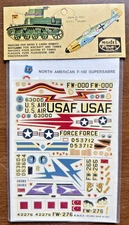 1/72 ESCI NORTH AMERICAN F-100 SUPERSABRE MODEL KIT DECALS