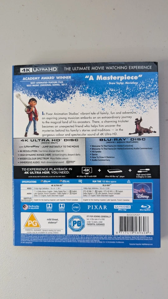Coco - Disney Pixar - 4K Ultra HD UHD + Blu-Ray - Brand Sealed With Slipcover - Image 2 of 4