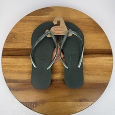 New NWT Womens Havaianas Green Casual Beach Flip Flop Thong Sandals Size 11/12 M