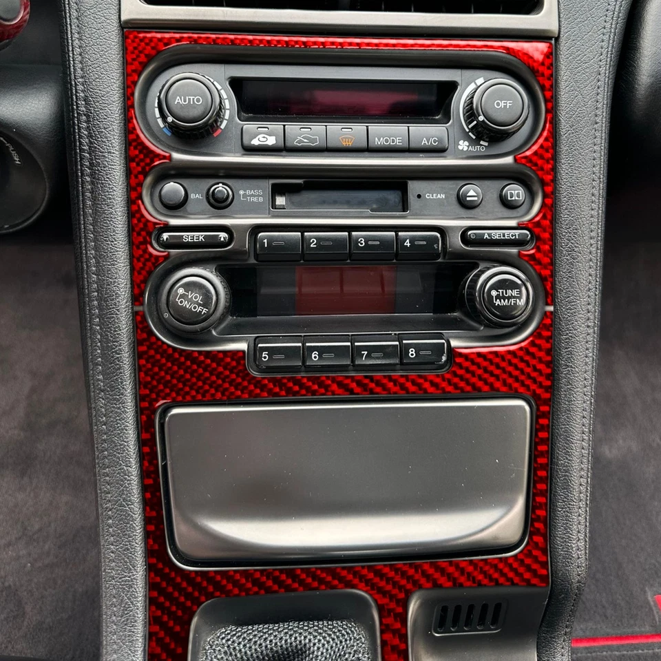 Cubierta de panel de cambio de marchas de consola de fibra de carbono roja para Acura NSX 1990-2005 Foto 4 de 4