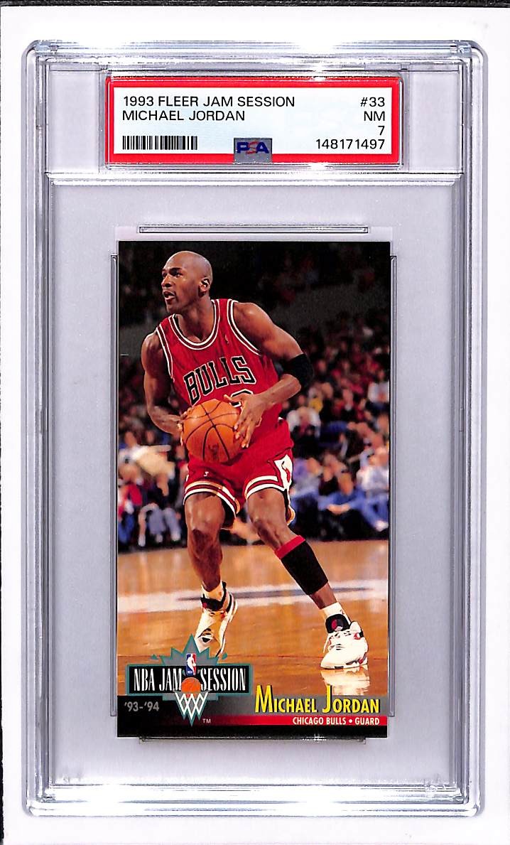 1993-94 Fleer Jam Session Michael Jordan #33 Bulls PSA 7 NM view 1