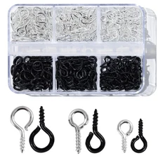 300pcs Small Screw Eye Pins Pendants for Jewelry Making & DIY Crafts 3 Sizes