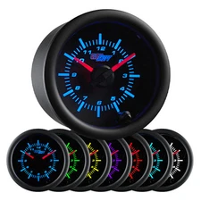 2 1/16" 52mm GlowShift Black 7 Color Series Analog Clock Gauge for 12 Volts