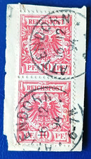 DR Deutsches Reich Mi 47 gestempelt senkrechtes Paar Attendorn 1894