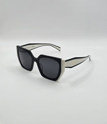 Prada PR15WS 09Q-5S0 Black / Talc - Dark Grey Lens 54mm Sunglasses