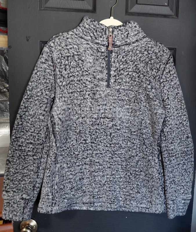 Weatherproof Vintage 1/4 Zip Sweater Small Regular Sherpa Fleece Gray