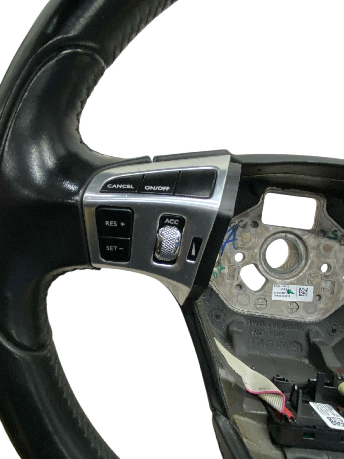 2015 BENTLEY CONTINENTAL STEERING WHEEL W/ ADAPTIVE CRUSIE CONTROL BLACK OEM
