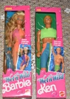 Vintage New In Box 1989 Mattel Wet 'n Wild Barbie 4103 and Ken Doll 4104