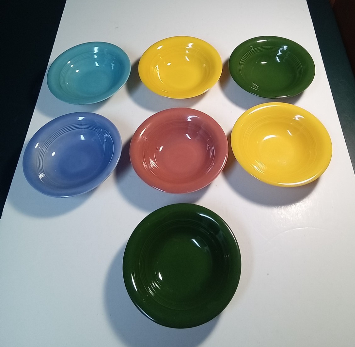 Harlequin Vintage Homer Laughlin 5-3/4" Fruit Berry Dessert Bowls Set of 7