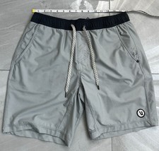 Vuori Shorts Mens Medium Grey stripes Lined Elastic Waist Liner Pockets