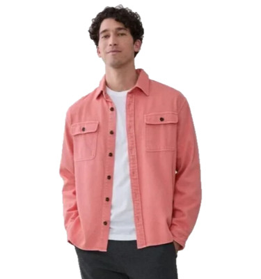 NWT Surfside Supply Coral Cotton Dylan Beach Utility Shirt Jacket 43'' Chest