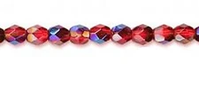 100 Fire And Ice Fire Polished Faceted Czech Glass Beads 4MM 