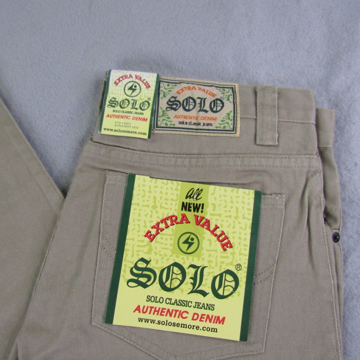 Vintage Solo Semore Jeans Men 30x30 Khaki Denim Baggy Vintage Solo Semore Jeans Men 30x30 Khaki Denim Baggy