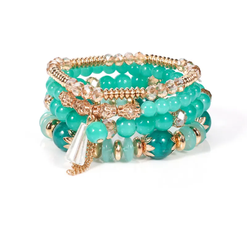 Bohemian multicolor rhinestones Imitation Pearl alloy glass bracelet