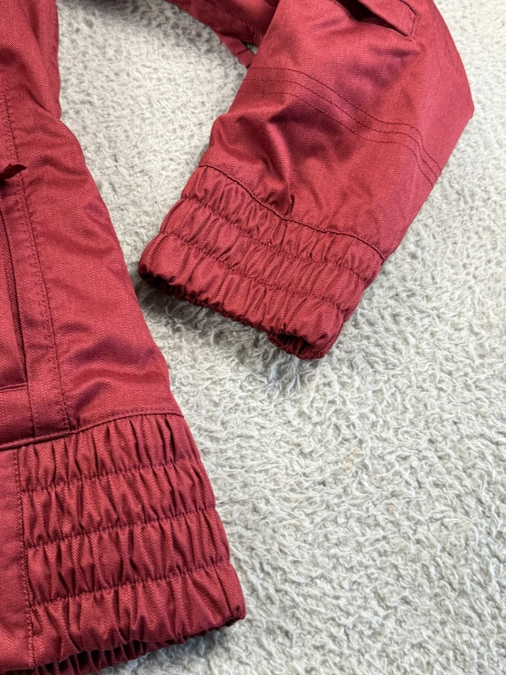 Burton Lush Snowboard Jacket Womens M Burgundy $250 Dryride Ski Coat Fur Hood - Image 4 of 4