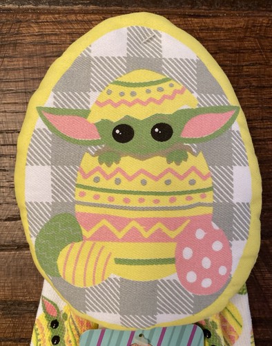 Star Wars The Mandalorian Baby Yoda Easter Hanging Kitchen Towels Set of 2 - Picture 7 of 11