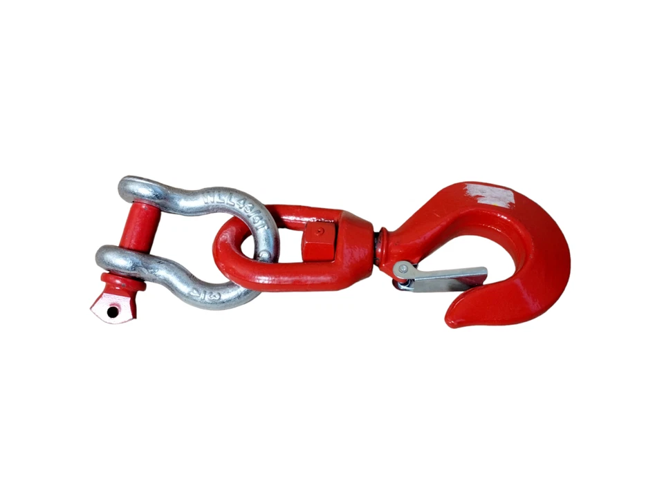 NEW WLL5T 5 TON Alloy Swivel Hook w/ Latch & 3/4" Anchor Shackle WLL43/4T Silver - Image 4 of 4