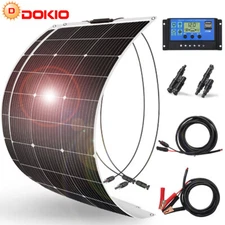 Dokio 2*100w 200w Flexible Portable Solar Panel Kit for Home/Caravan/RV/Boat