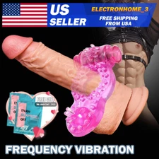 Vibrating Penis Cock Ring for Dick Enhancer Enlonger Sex Toys for Men Couples