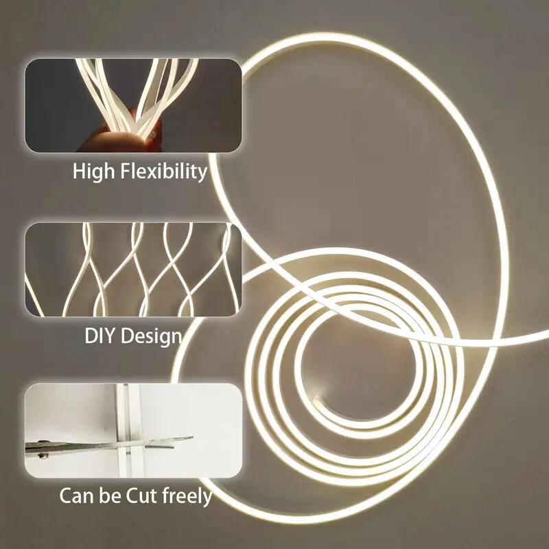 LED Strip Lights Flexible Neon Flex Rope Lights Indoor Decoration Lighting 5V - Image 4 of 4