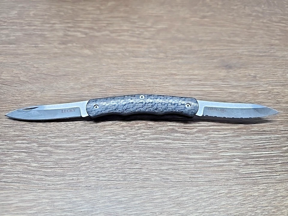 Cold Steel Lucky Pen Knife Knife 54VPN 2-5/8" 2 Blades S35VN Carbon Fiber Handle - Image 3 of 4