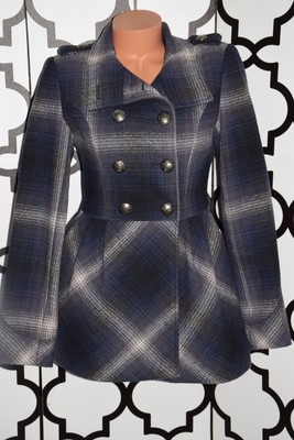 Blu Plaid MISS SIXTY Cappotto Giacca Pulsanti Color Argento Piccoli | eBay