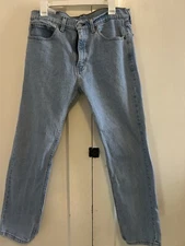 Levi's 505 Men's Cotton Jeans - Light Stonewash Size 34x30
