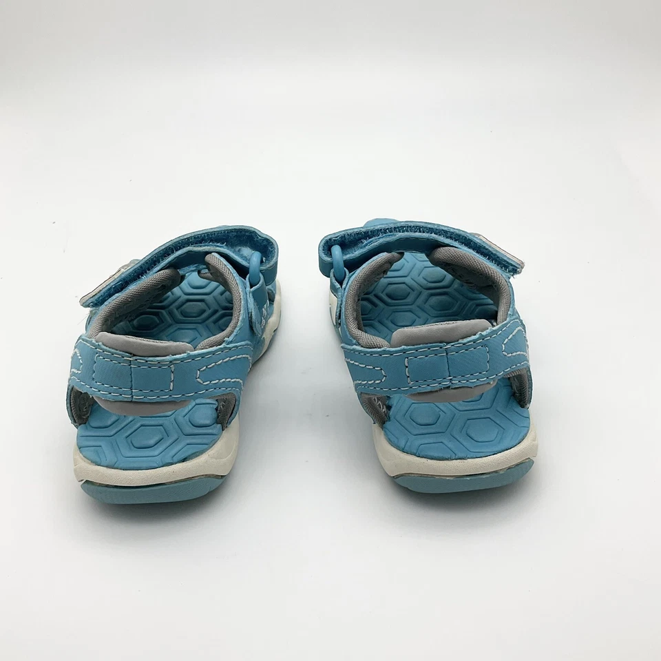 Timberland Exterior Sandalias Zapatos Azul Aqua 4 Niños Pequeños Doble Correa Verde Azulado Verano Foto 3 de 4