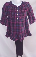 Chaps 2 Piece Dress Top with Leggings Toddler Girl's Size 4/4T.