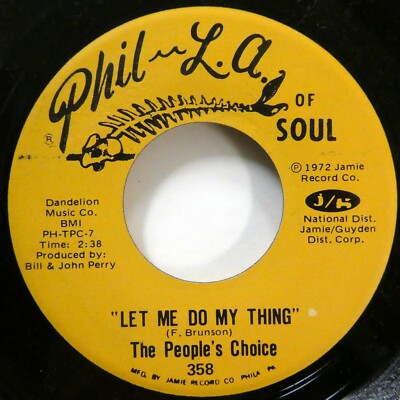 PEOPLES CHOICE 45 RPM 7'' Single MINT- #1265 1st Edition R&B Soul