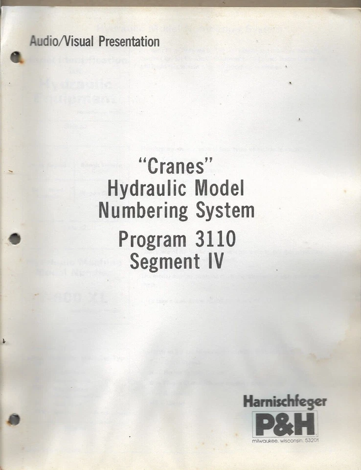 P&H HARNISCHFEGER PROGRAM 3110 VISUAL PRESENTATION CRANES SLIDES SEGMENTS 1-6 - Image 4 of 4