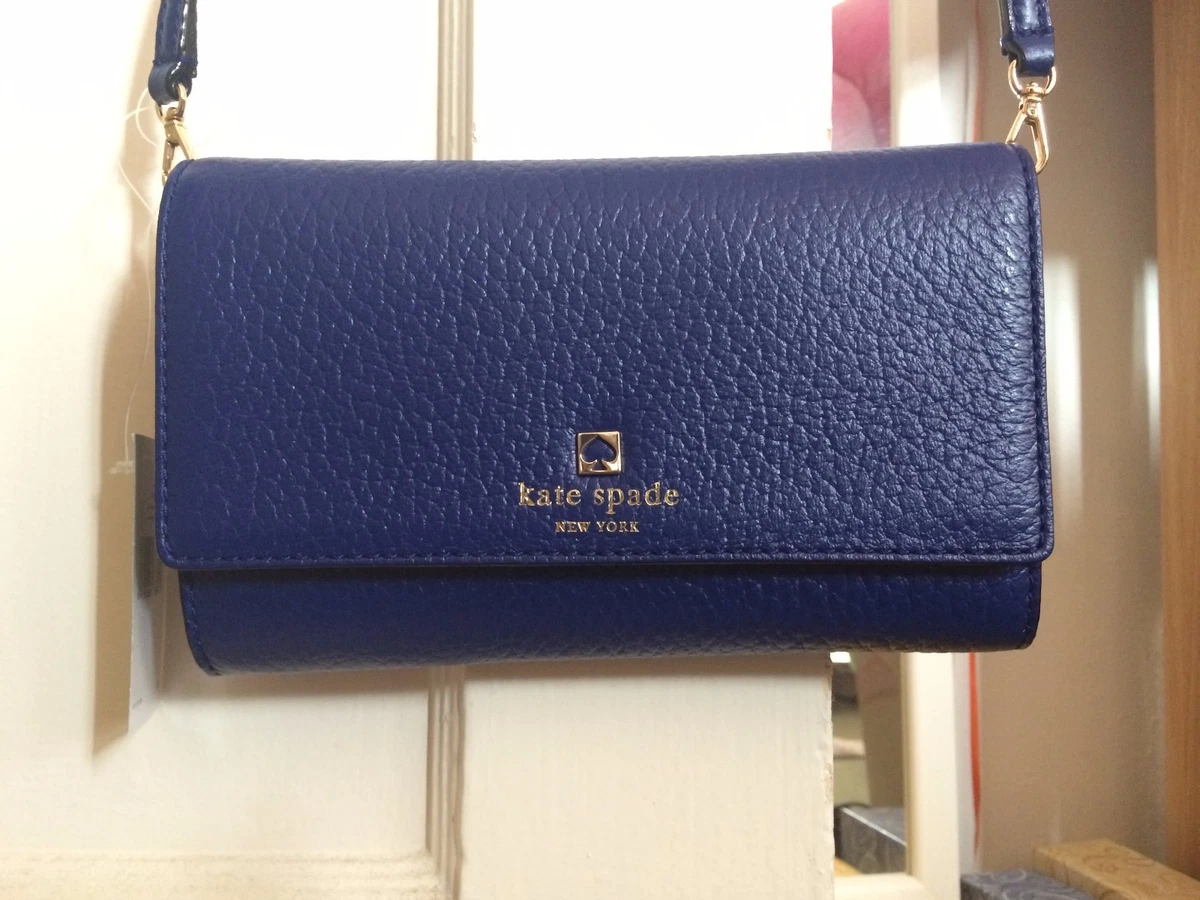 New Kate Spade Natalie Royal Blue Crossbody Clutch Bag Purse