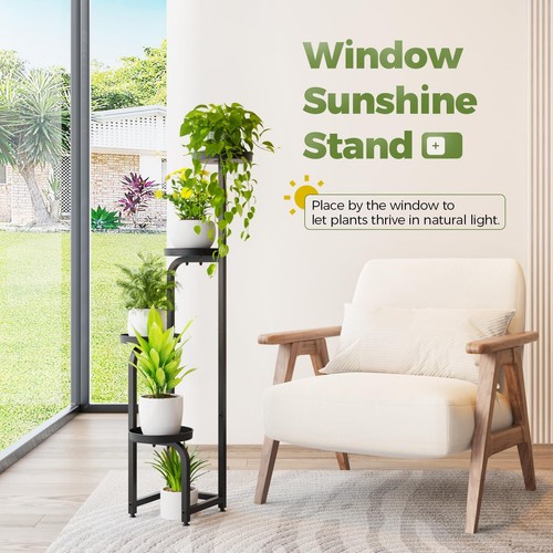 Bamworld Tall Plant Stand Indoor Outdoor Corner Metal Flower Pot Stands for M... - Picture 5 of 6