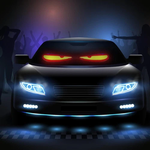 Lámpara de ojos colorida 2025 pantalla suave para ventanas de automóviles, ojos LED para ventana de automóvil hágalo usted mismo - Imagen 14 de 18