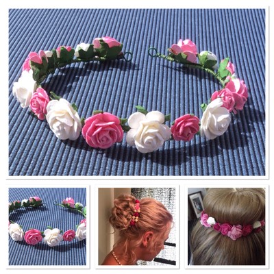 Half Flowercrown Bunring Wedding Bridal Communion Hair Accessories